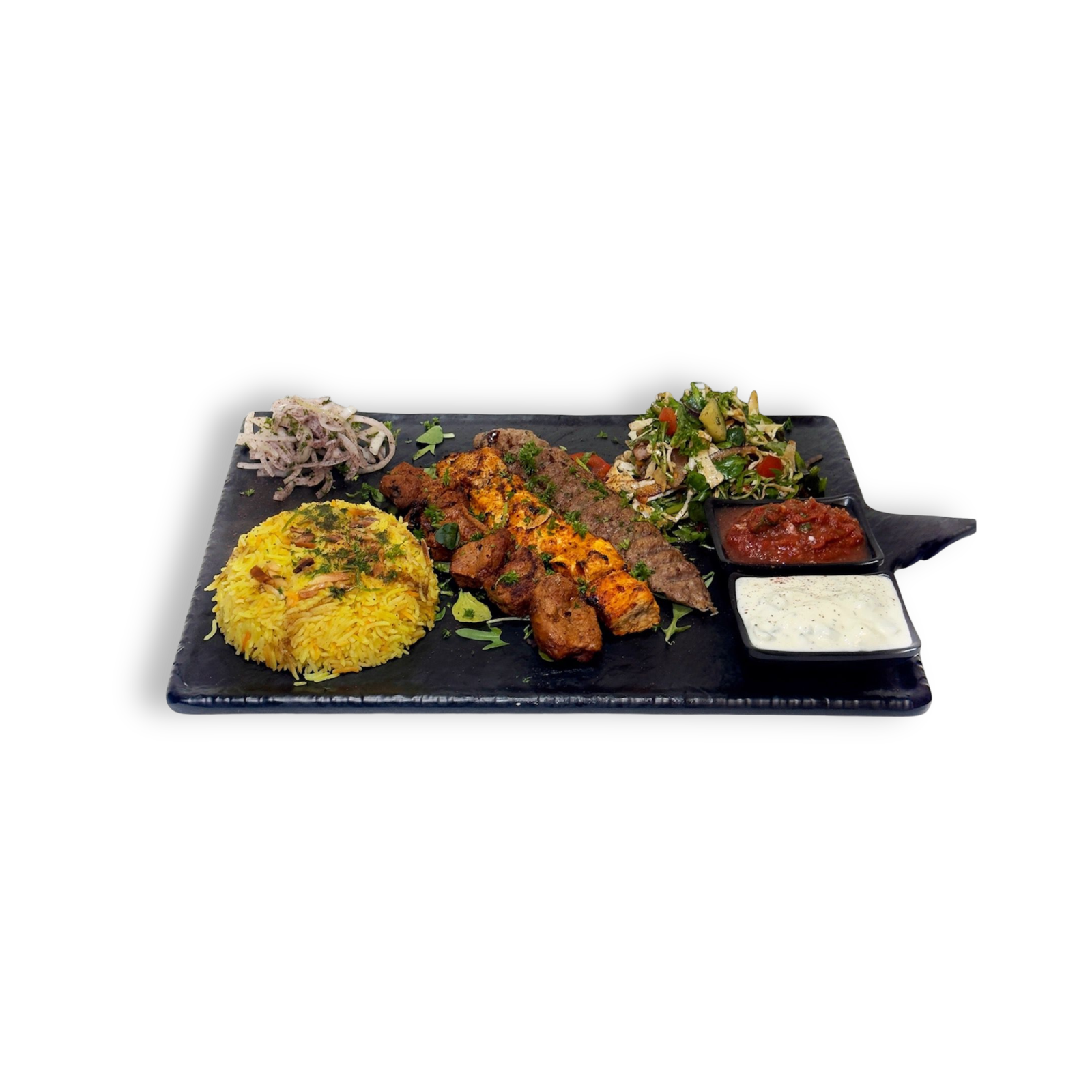 Mixed grill kebab board